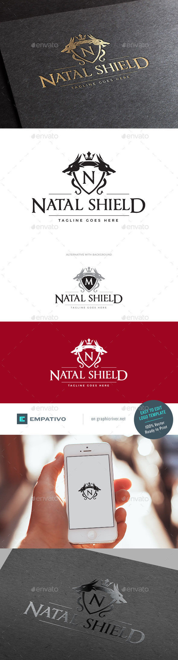 Natal shield logo template
