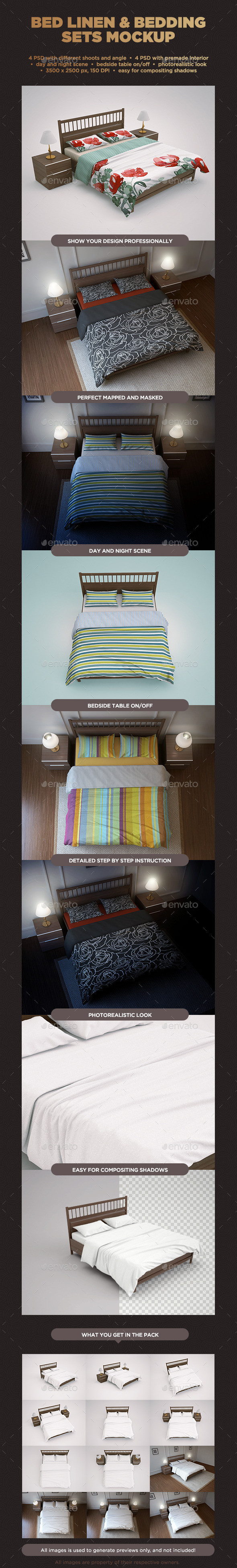 Bed linen   bedding sets mockup by goner13