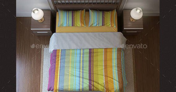 Box bed linen   bedding sets mockup by goner13