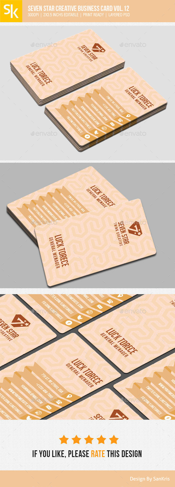 Seven star creative business card vol.12 preview