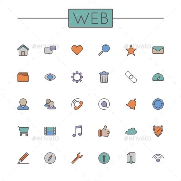 Vector 20colored 20web 20line 20icons