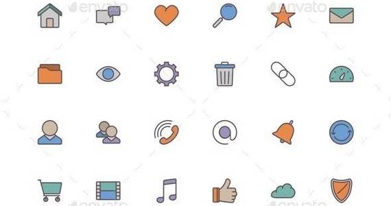 Box vector 20colored 20web 20line 20icons