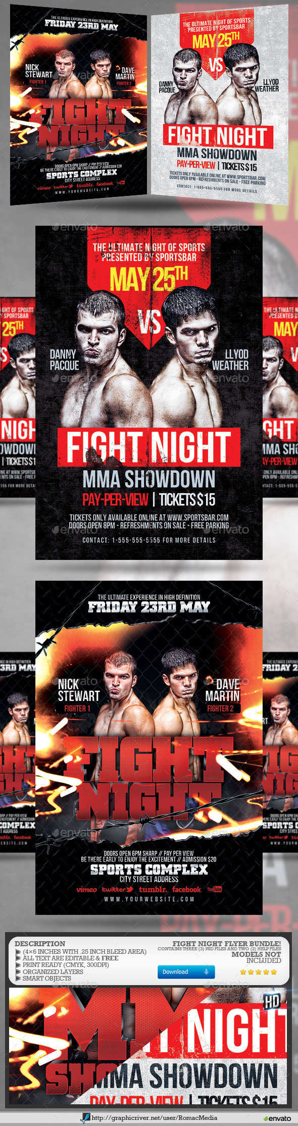 Fight 20night 20flyer 20bundle 20preview 20image