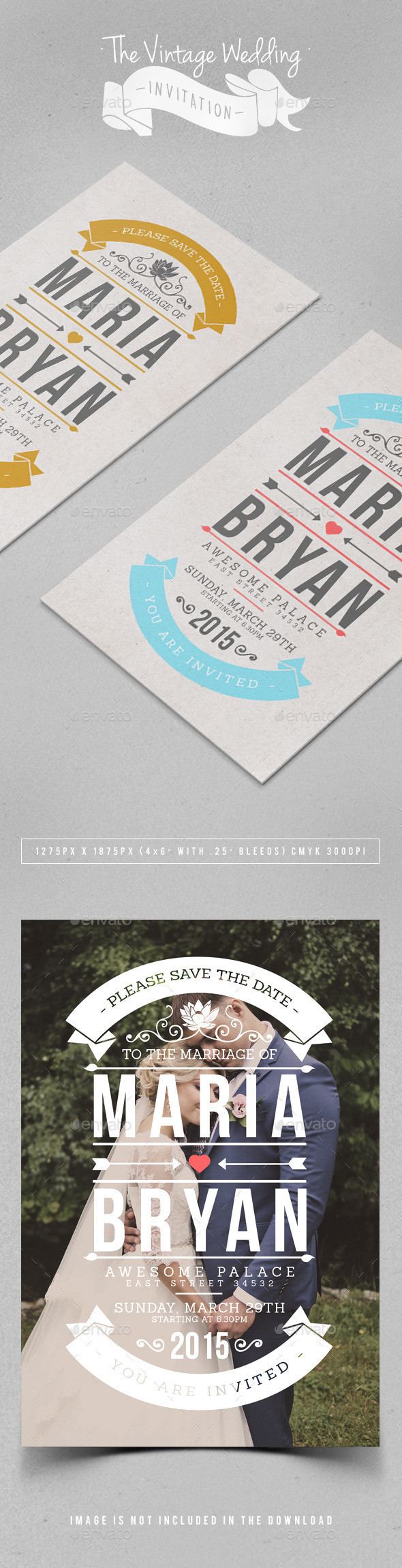 The vintage wedding invitation preview
