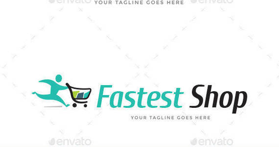 Box fastest shop logo template