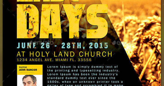 Box the last days church flyer template preview