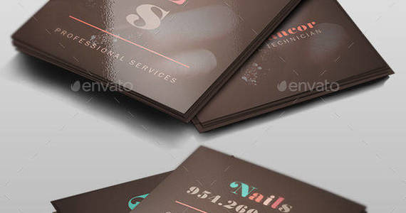 Box nail technician business card template preview