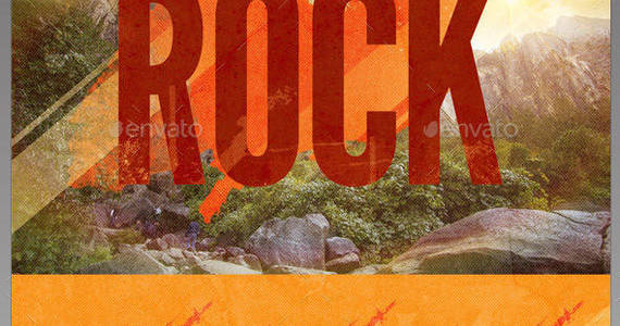 Box stand on the rock church flyer image preview