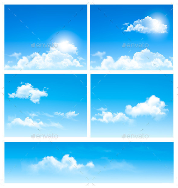 01 set of nature backgrounds with cloud and sky t