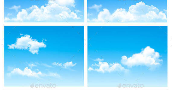Box 01 set of nature backgrounds with cloud and sky t