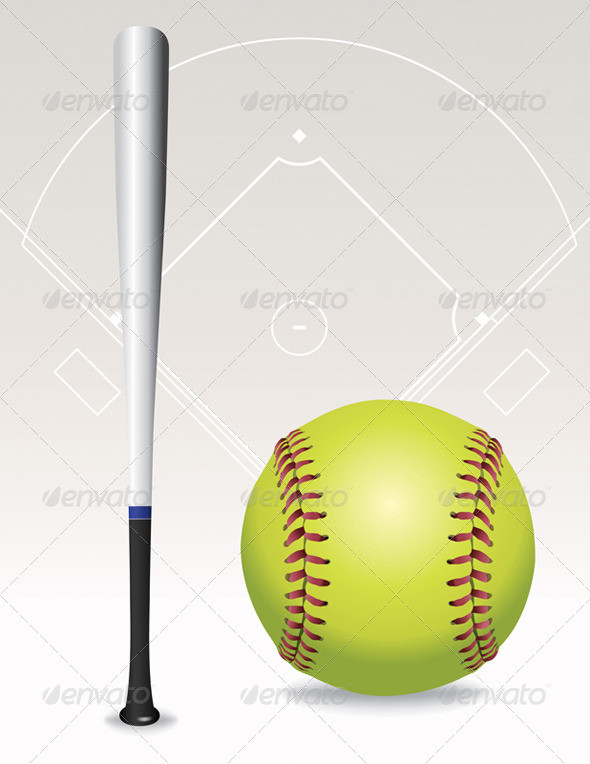 Softball and bat