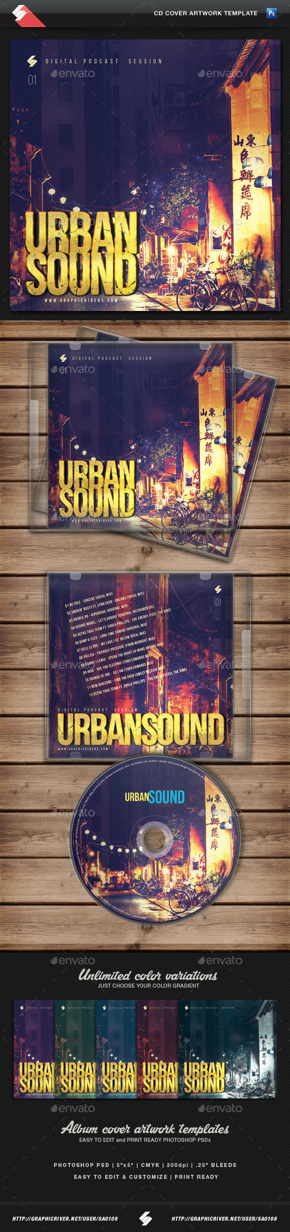 Urbansound cd cover template preview