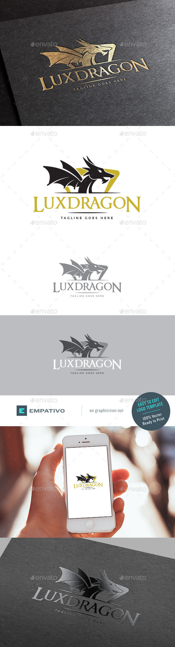 Luxdragon logo template