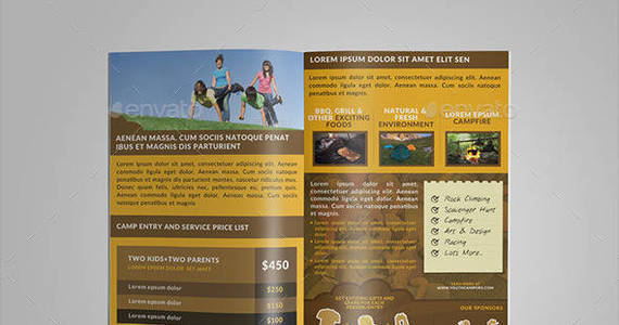 Box summer youth camp kids bifold brochure preview