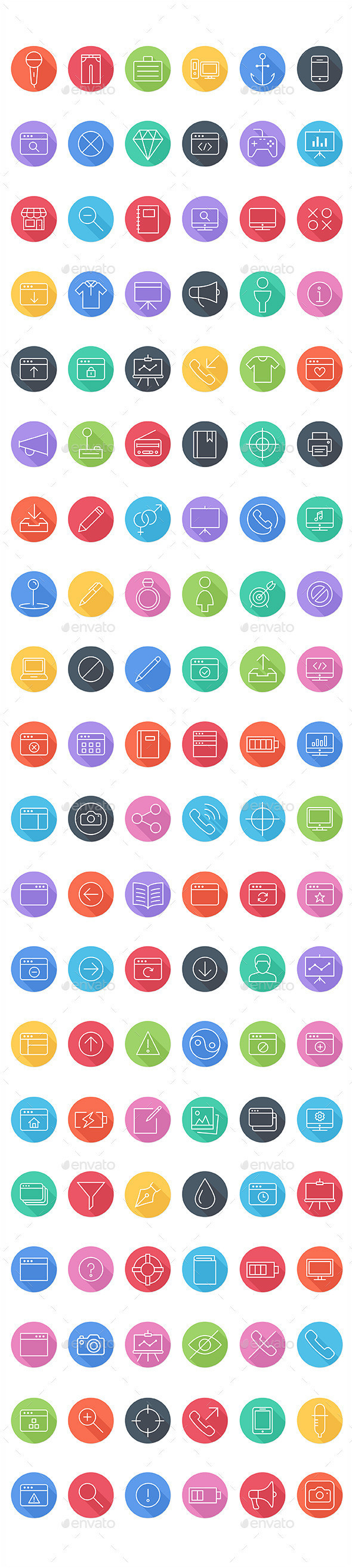 120 flat line icons vector icons preview image