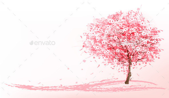 01 nature spring background with blossom sakura t