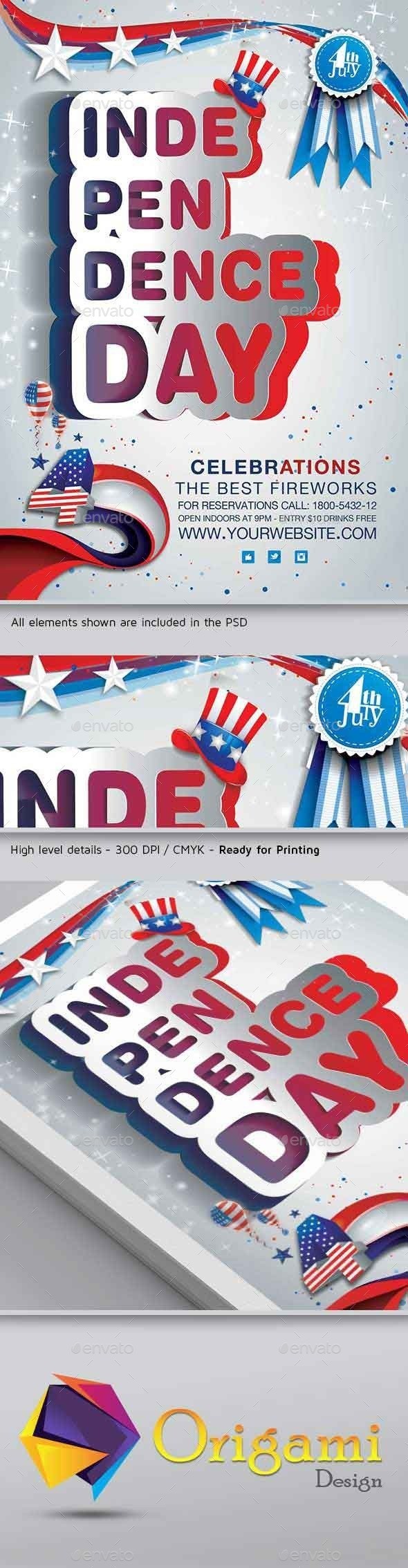 Independence day template preview