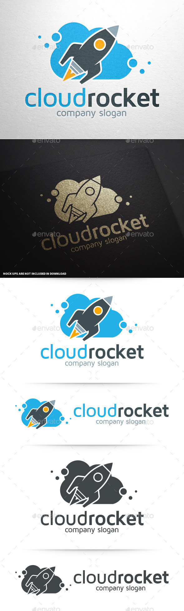 Cloud rocket logo template