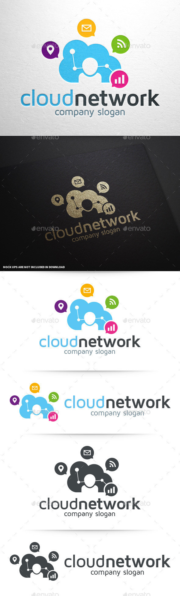 Cloud network logo template