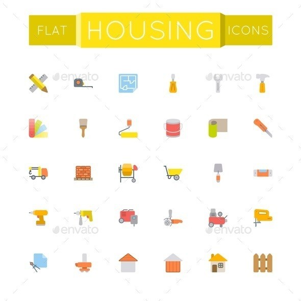 Vector 20flat 20housing 20icons