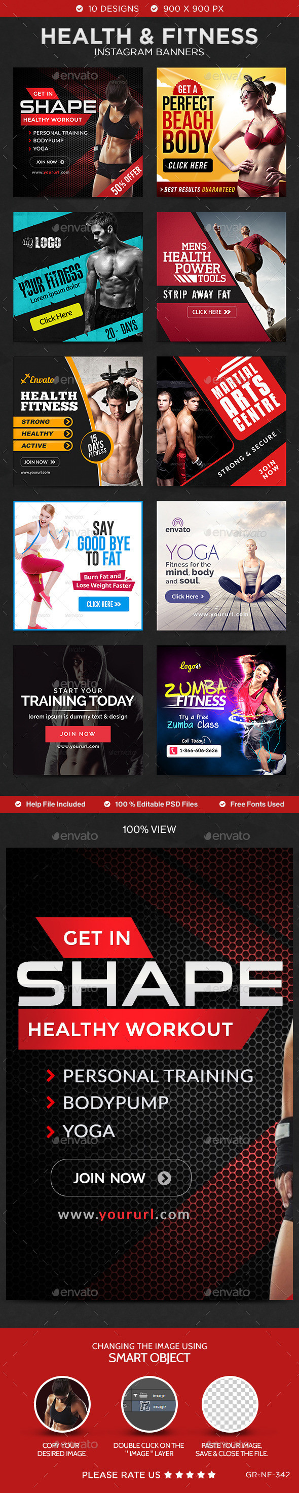 Nf 342 health 20  20fitness 20instagram 20templates preview