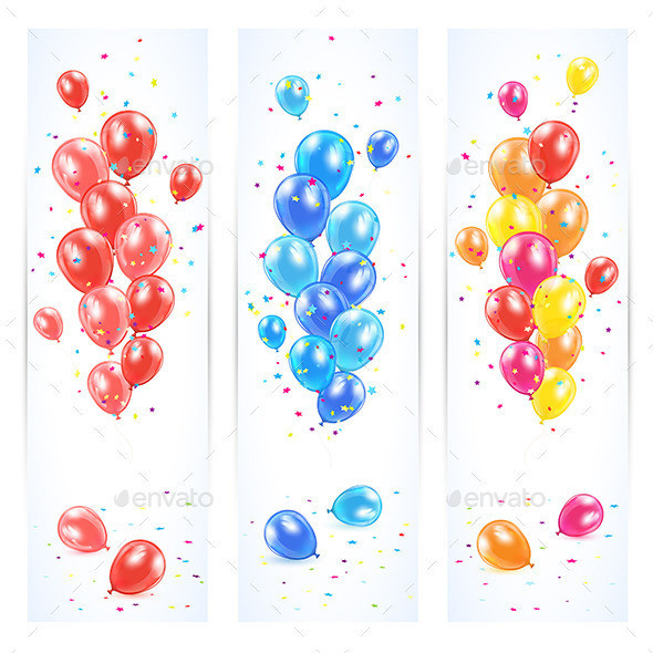 Three 20banners 20with 20colorful 20balloons 201