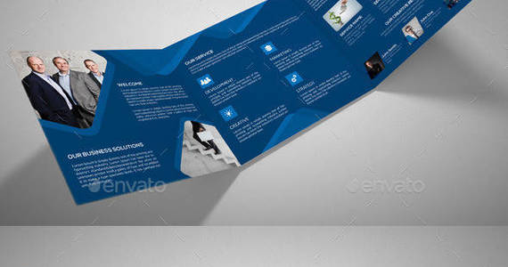 Box square corporate trifold brochure preview