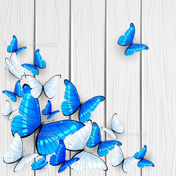 Blue 20butterflies 20on 20wooden 20background 201