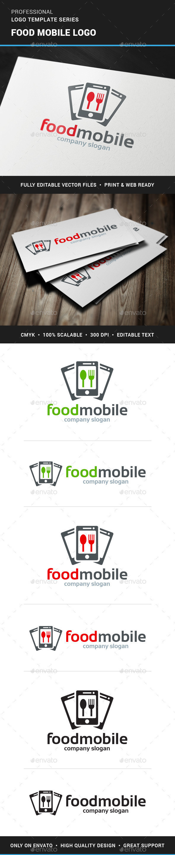 Food mobile logo template