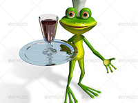 Thumb 3 frog 20with 20a 20glass 20of 20wine 20on 20a 20tray