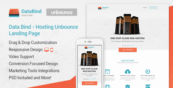 01 data bind hosting unbounce landing page.  large preview