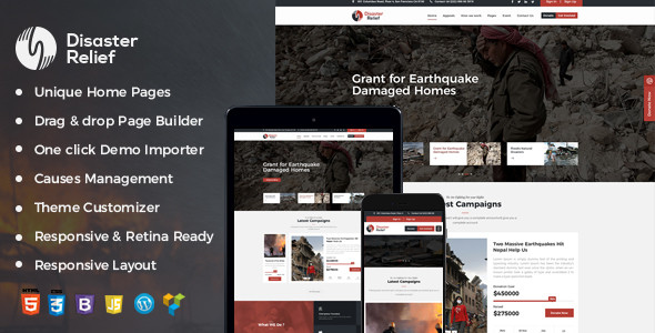 Wp charity theme preview.  large preview