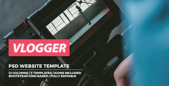 00 vlogger themeforest preview psd template.  large preview