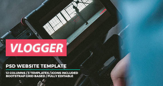 Box 00 vlogger themeforest preview psd template.  large preview
