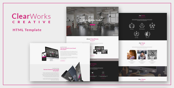 Clearworks 20html 20template 20preview.  large preview