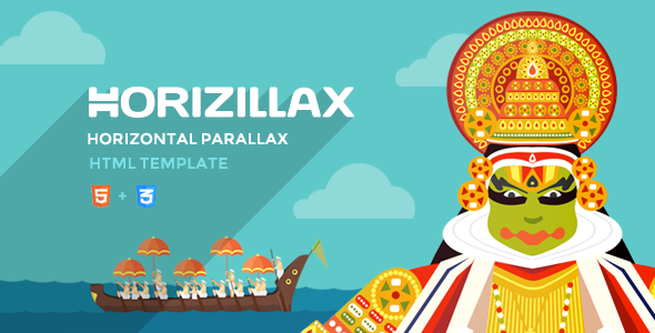 Horizontal parallax html template.  large preview