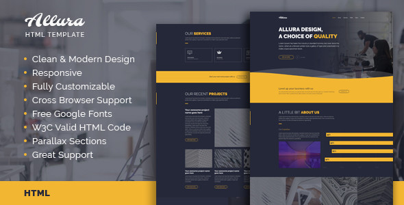 Allura 20html 20template 20preview.  large preview