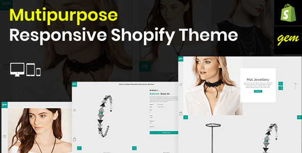 Gem multipurpose responsive shopify theme.  large preview