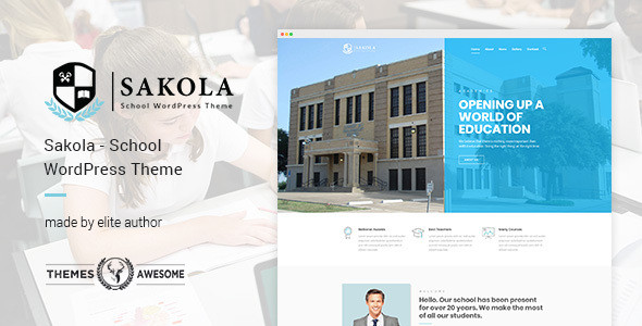 Sakola feature themeforest.  large preview