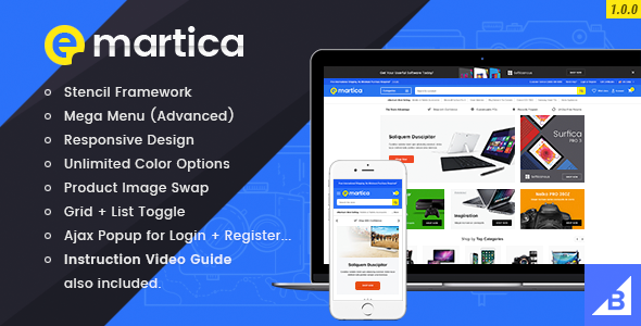Emartica premium responsive bigcommerce template preview.  large preview
