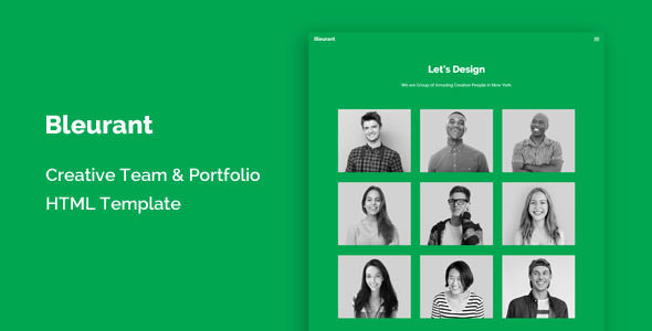 Bleurant creative team and portfolio html template.  large preview