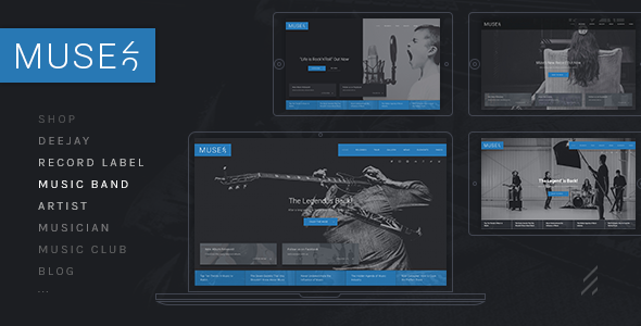 01 muse a legendary multipurpose music wordpress theme.  large preview