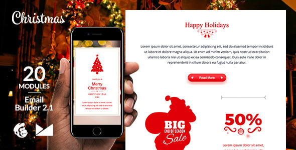 Preview 20merry 20x mas 20email template.  large preview