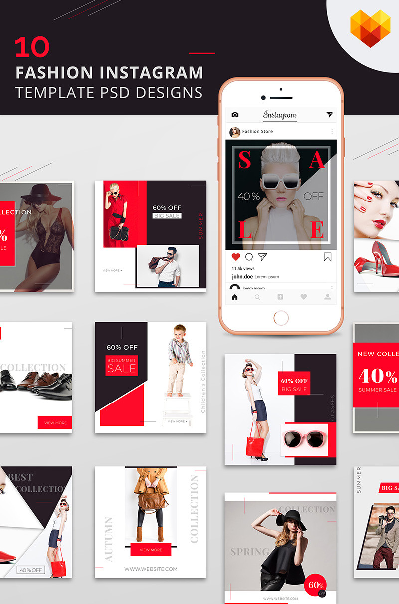 Fashion instagram template psd designs social media 66589 original