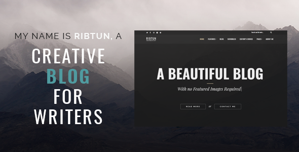 Ribtun wordpress theme no images featured image.  large preview