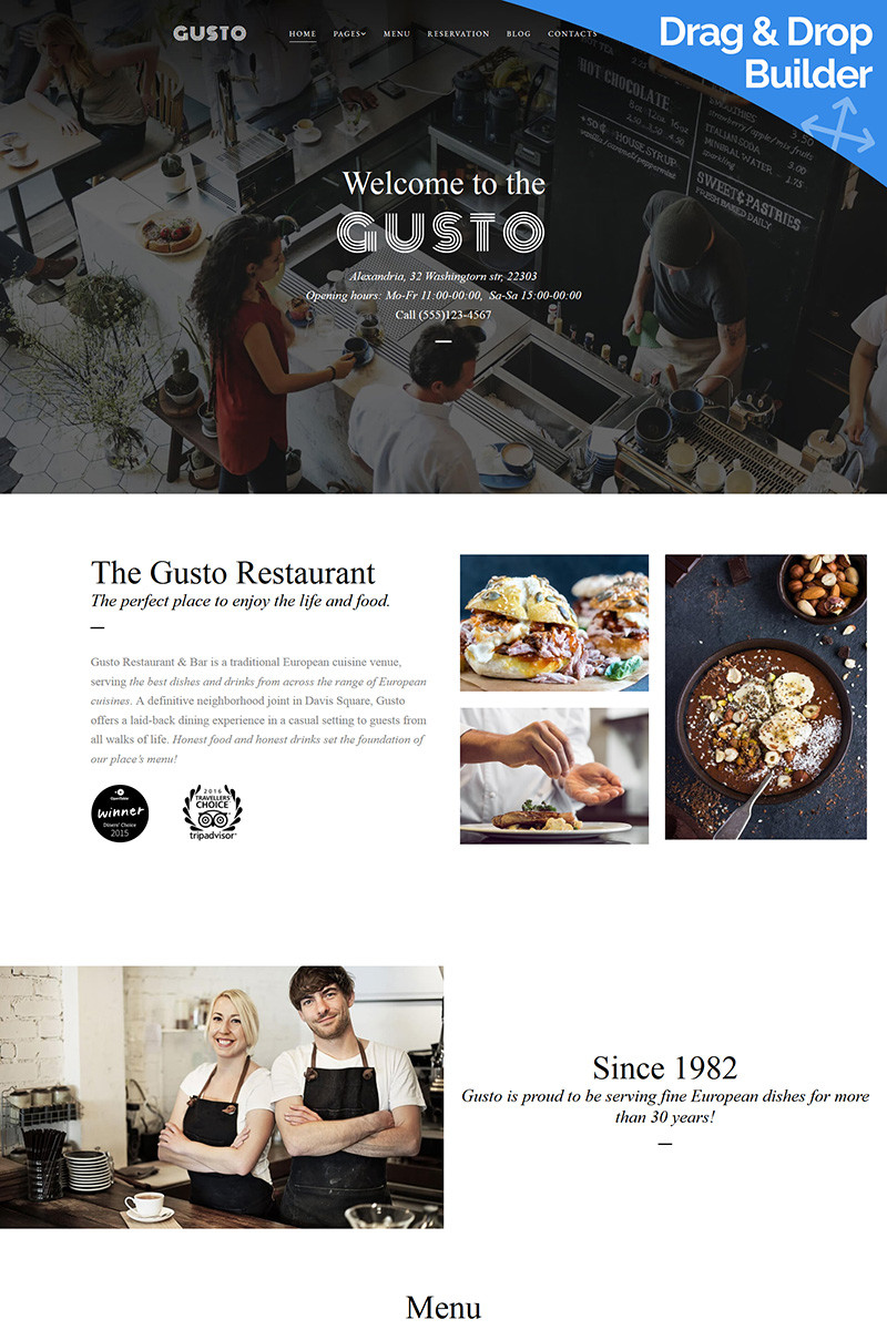 Gusto cafe  restaurant responsive moto cms 3 template 67988 original