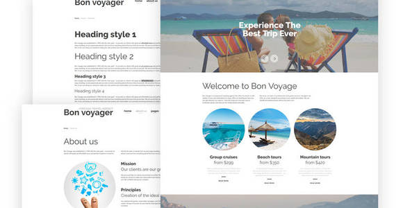 Box bon voyage travel agency  vacation planning responsive joomla template 61329 original