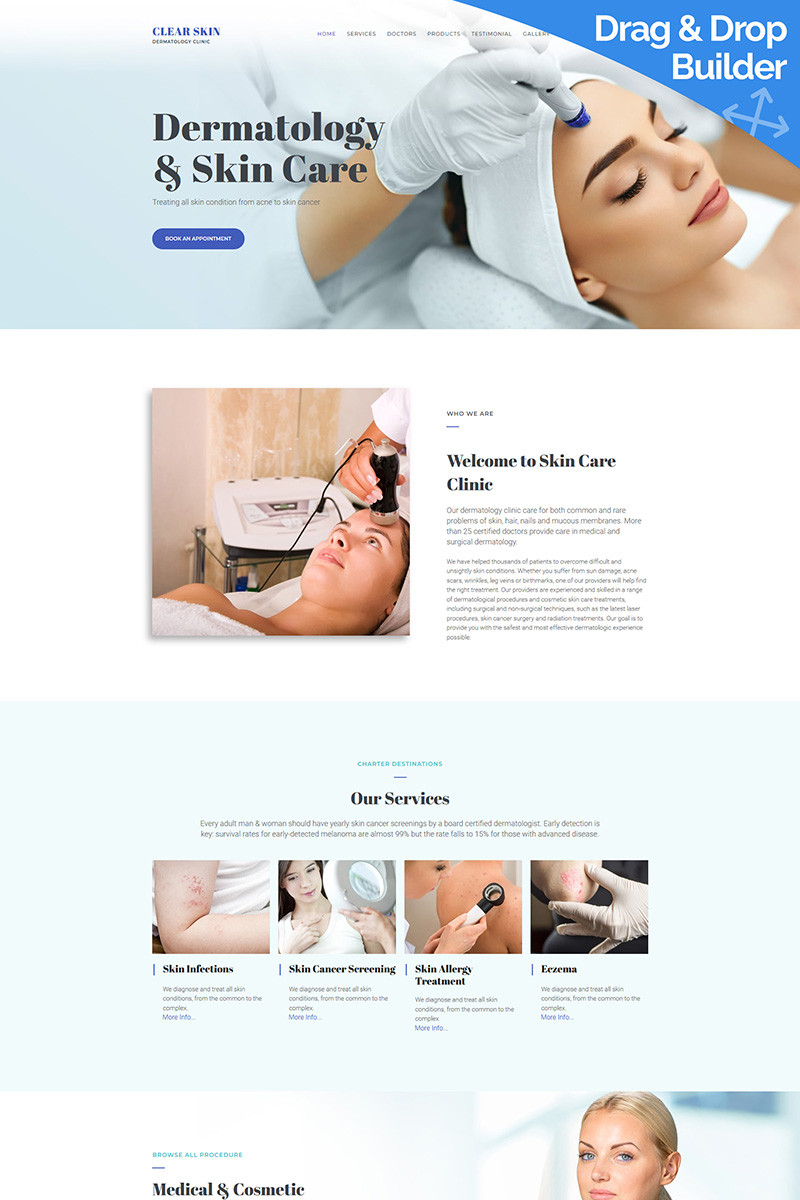 Dermatologist clinic moto cms 3 template 66410 original