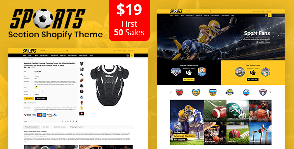 Sports multipurpose responsive drag drop shopify theme sections ready banner sale themetidy.  large preview