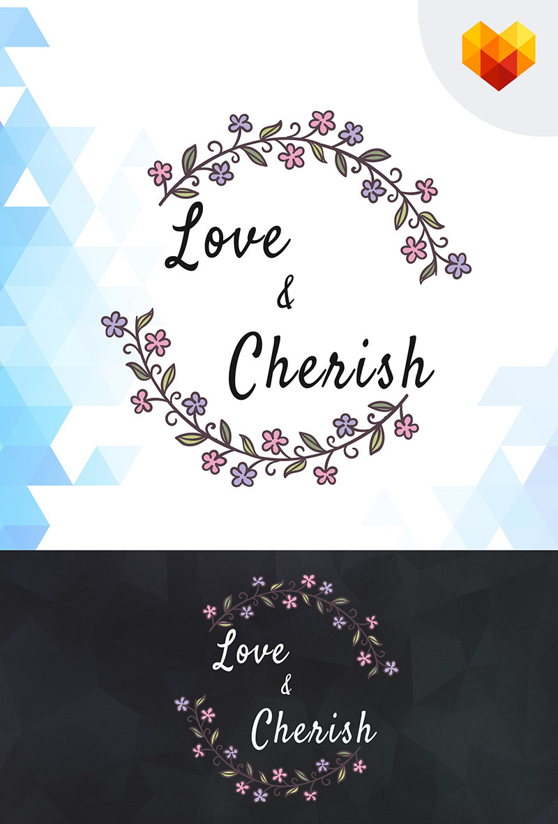 Love  cherish wedding logo template 66583 original